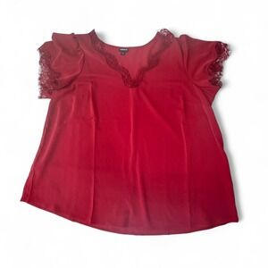 Torrid deep red chiffon top